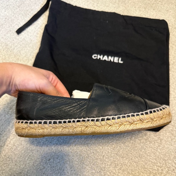 🎈🎈🎈 SOLD🎈🎈🎈CHANEL Black Lambskin CC Espadrilles- FULL SET LK NEW - sale - Picture 7 of 13